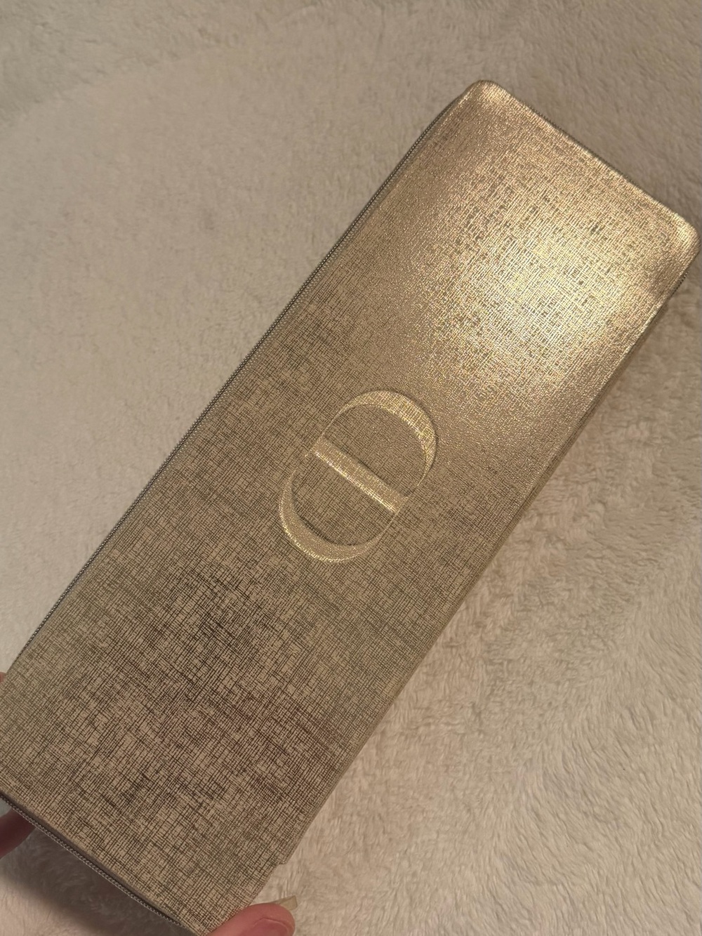 Dior Metallic Gold Zipper Case
